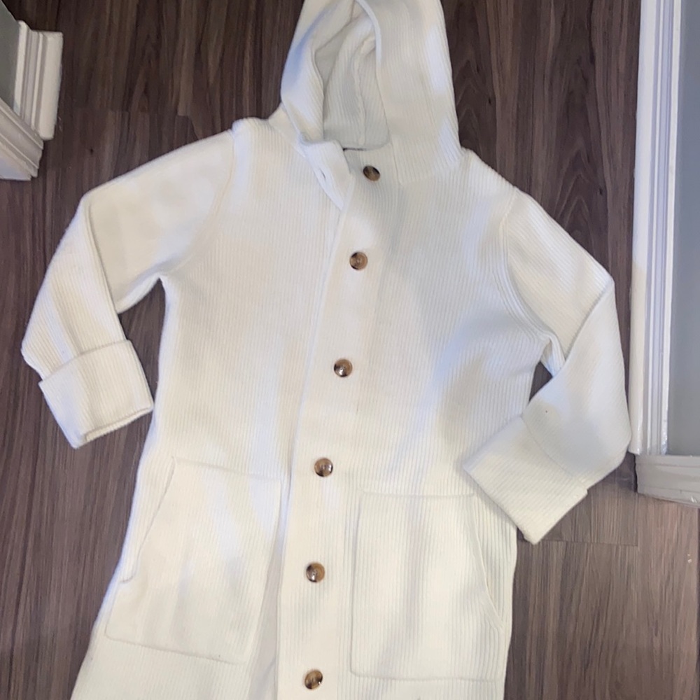 long knit sweater with pockets